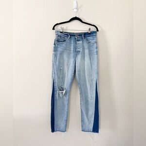 PISTOLA Ankle Length Raw Hem Two Tone Distress Jeans Size 29